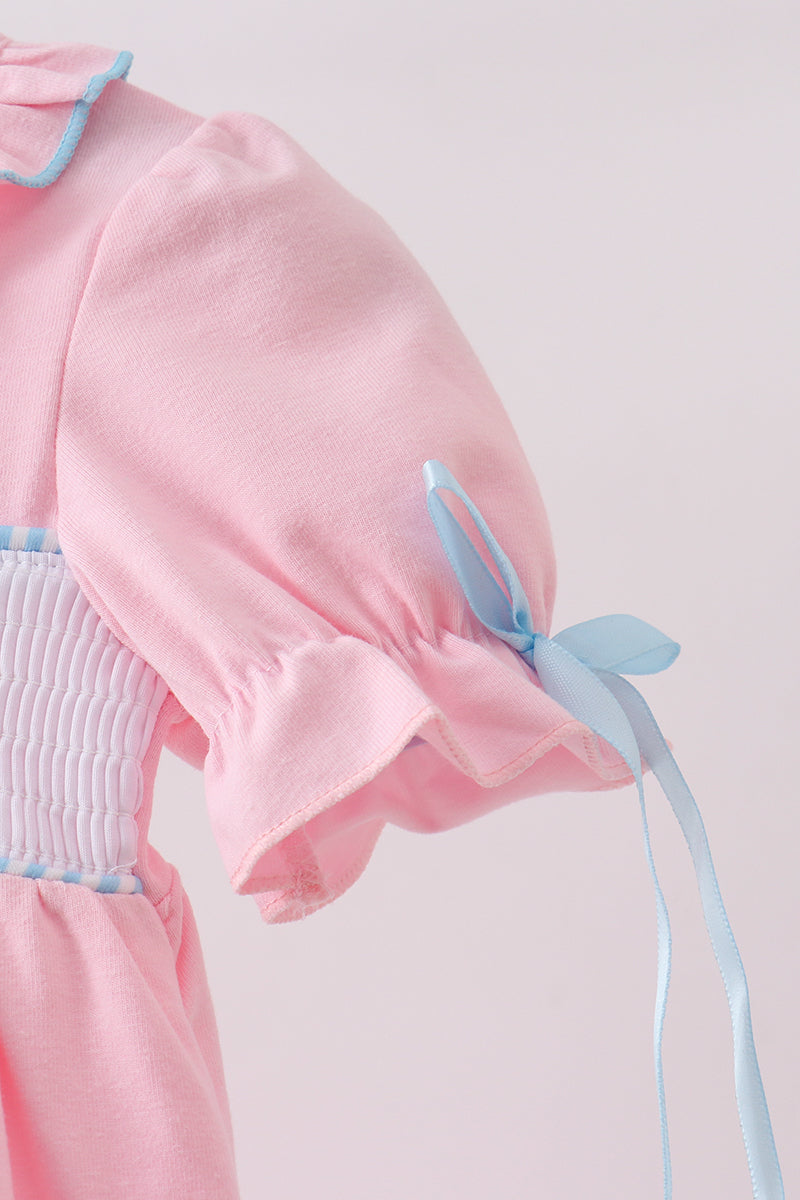 Pink carousel smocked bubble