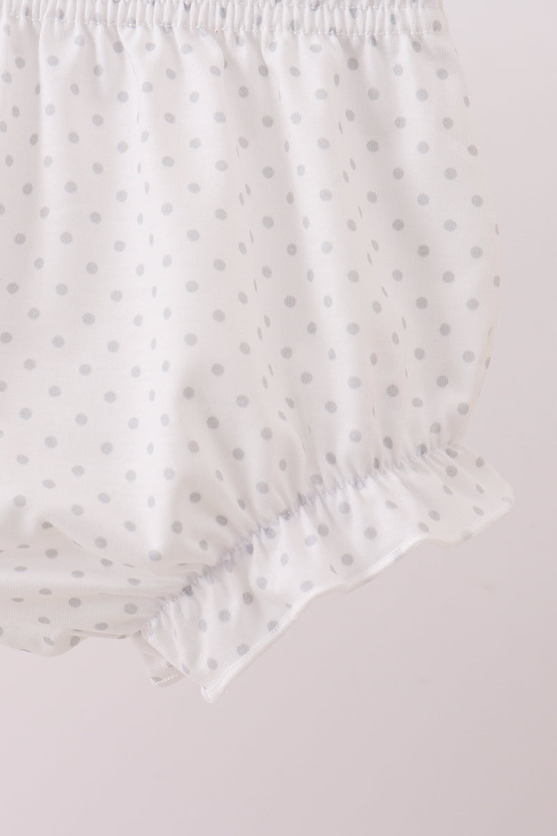 Pink carousel embroidery ruffle bloomer set