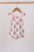 Pink carousel print ruffle bubble