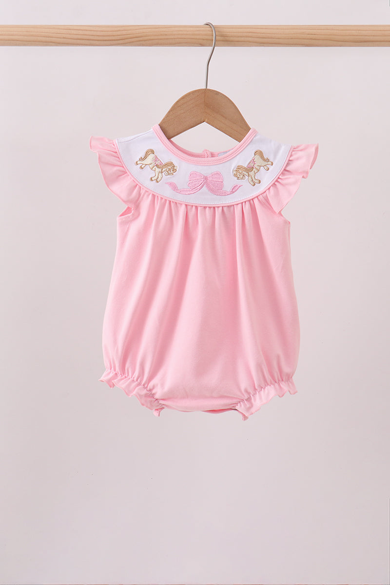 Pink carousel embroidery ruffle bubble