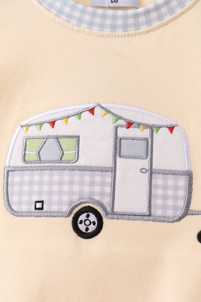Khaki camper applique bubble