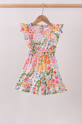Summer floral print ruffle jumpsuit