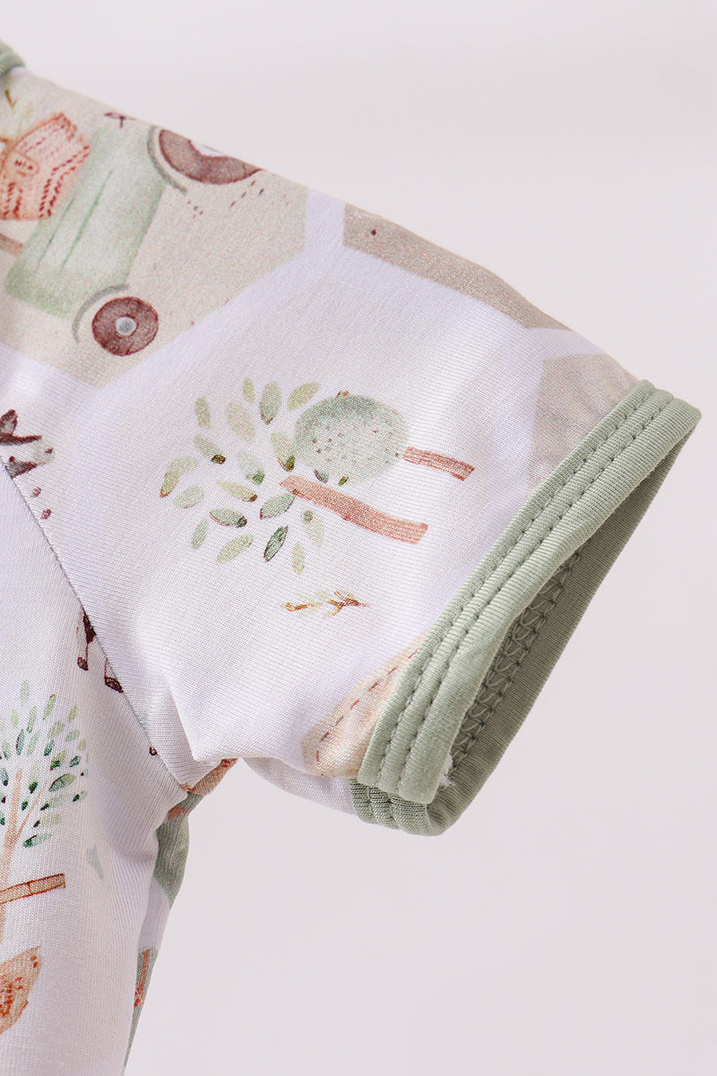 Farm animal bamboo romper