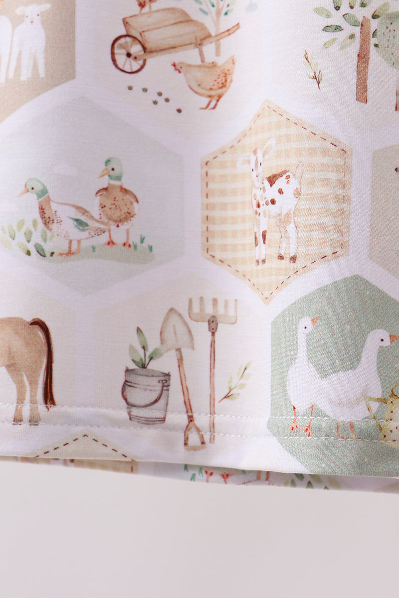Farm animal bamboo pajama set