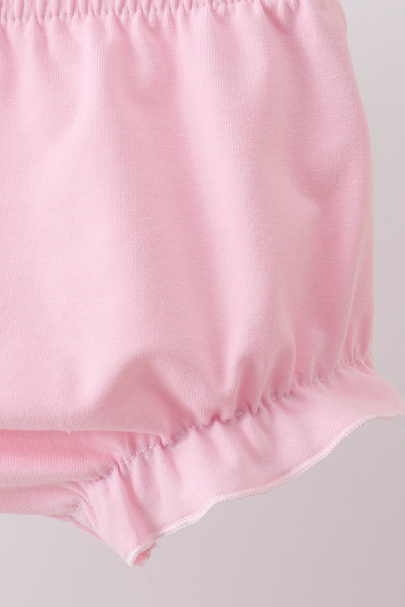 Pink puppy floral ruffle bloomer set