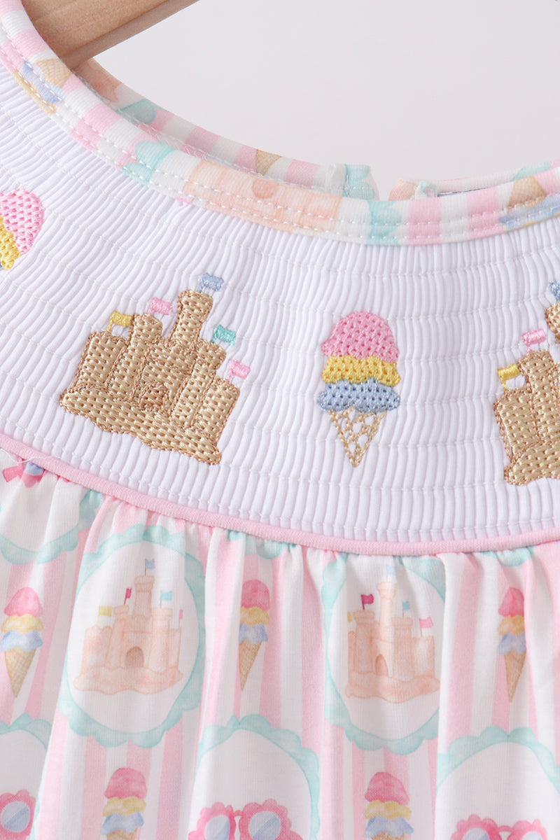 Castle ice cream smocked ruffle dress