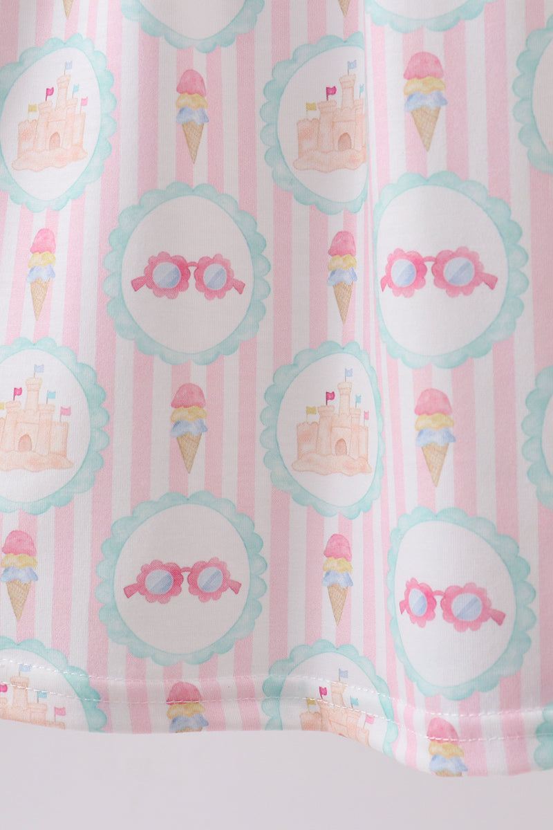 Castle ice cream smocked ruffle dress