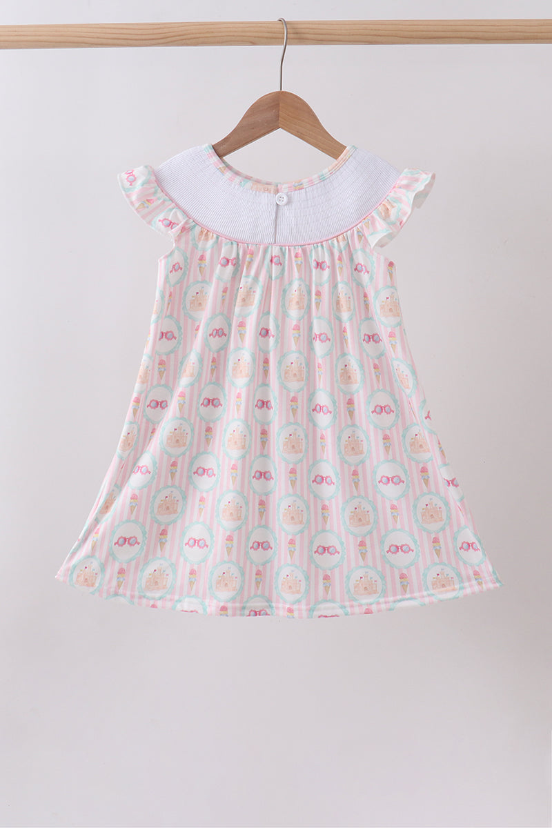 Castle ice cream smocked ruffle dress