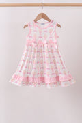 Pink bow castle ruffle dress
