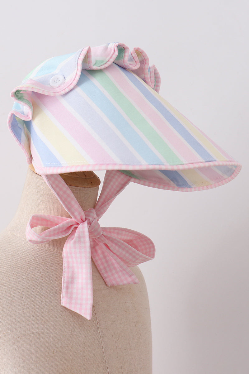 Rainbow stripe bonnet