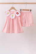 Pink Princess Embroidered Jacquard Set
