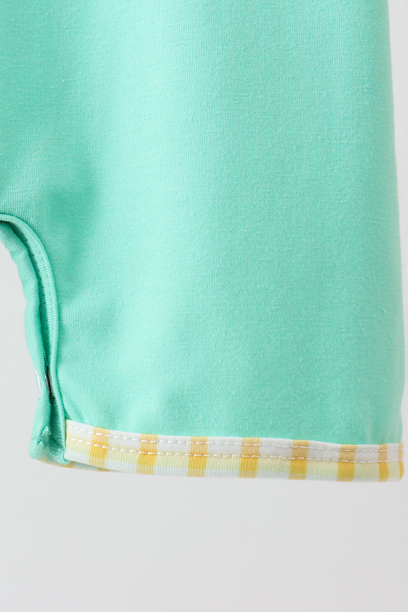 Mint Honey Bear Embroidered Romper