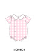 Pink gingham button bubble