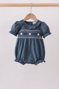Garden Rose Smocked Ruffle Bubble