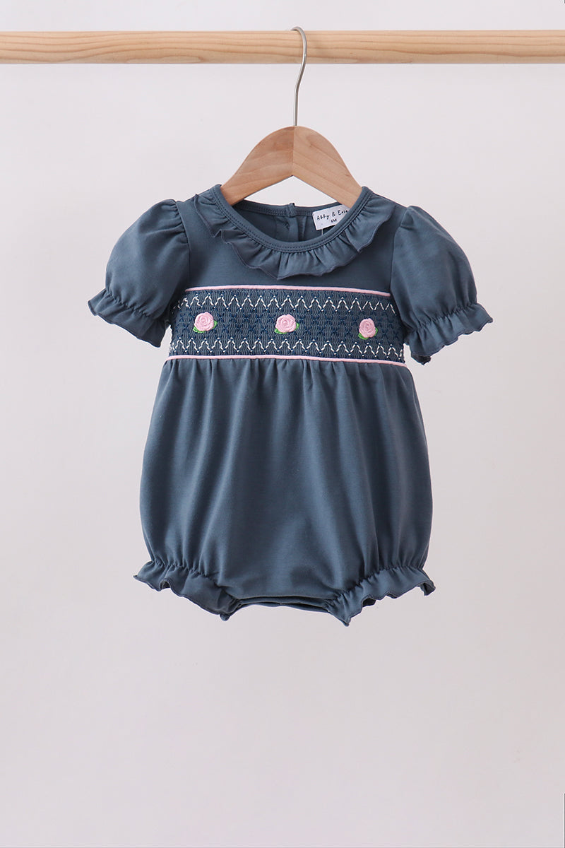Garden Rose Smocked Ruffle Bubble