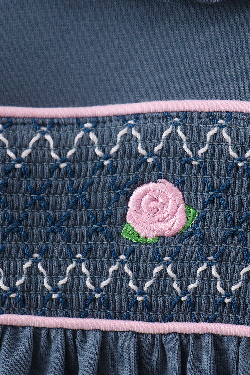 Garden Rose Smocked Ruffle Bubble