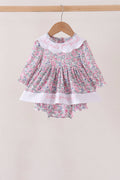Pink Floral Embroidery Bubble