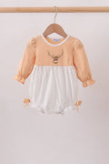 Beige Deer Embroidery Bubble