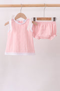 Pink Lace Jacquard Bloomer Set
