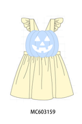 Cream Jack-O-Lantern Applique Ruffle Dress