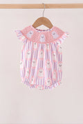 Purple Ghost Smocked Ruffle Bubble