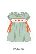 Green Pumpkin Smocked Dress