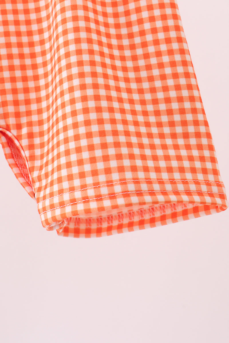 Orange Candy Smocked Gingham Jon Jon