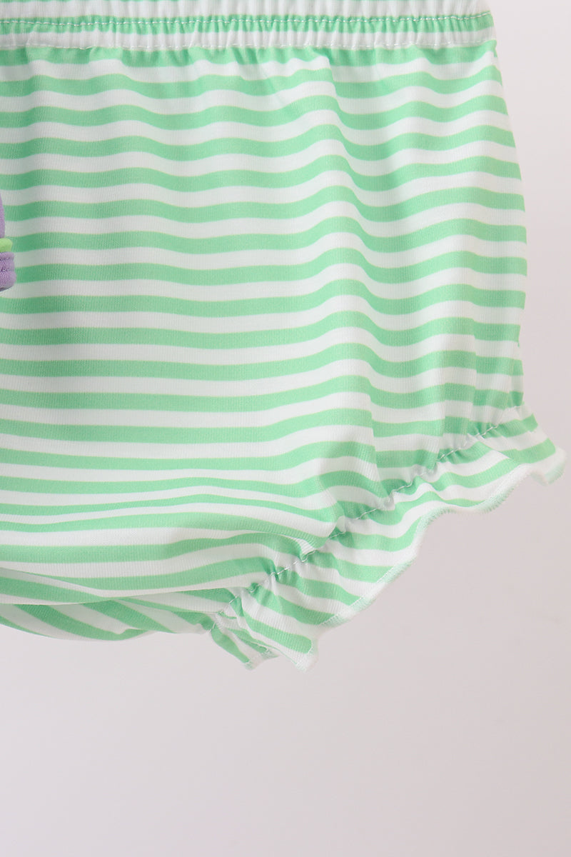 Purple witch applique stripe bloomer set