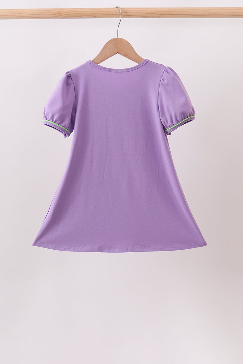 Purple witch applique dress