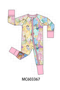 Pink Princess Bamboo Zipper Romper