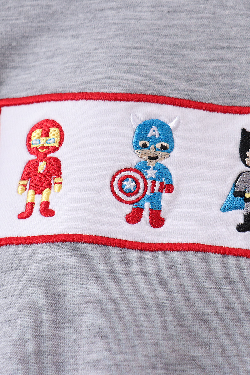 Grey character embroidery bubble