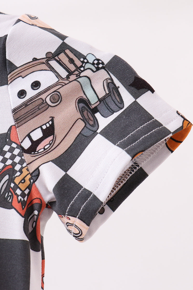 Checkered racing bamboo bubble