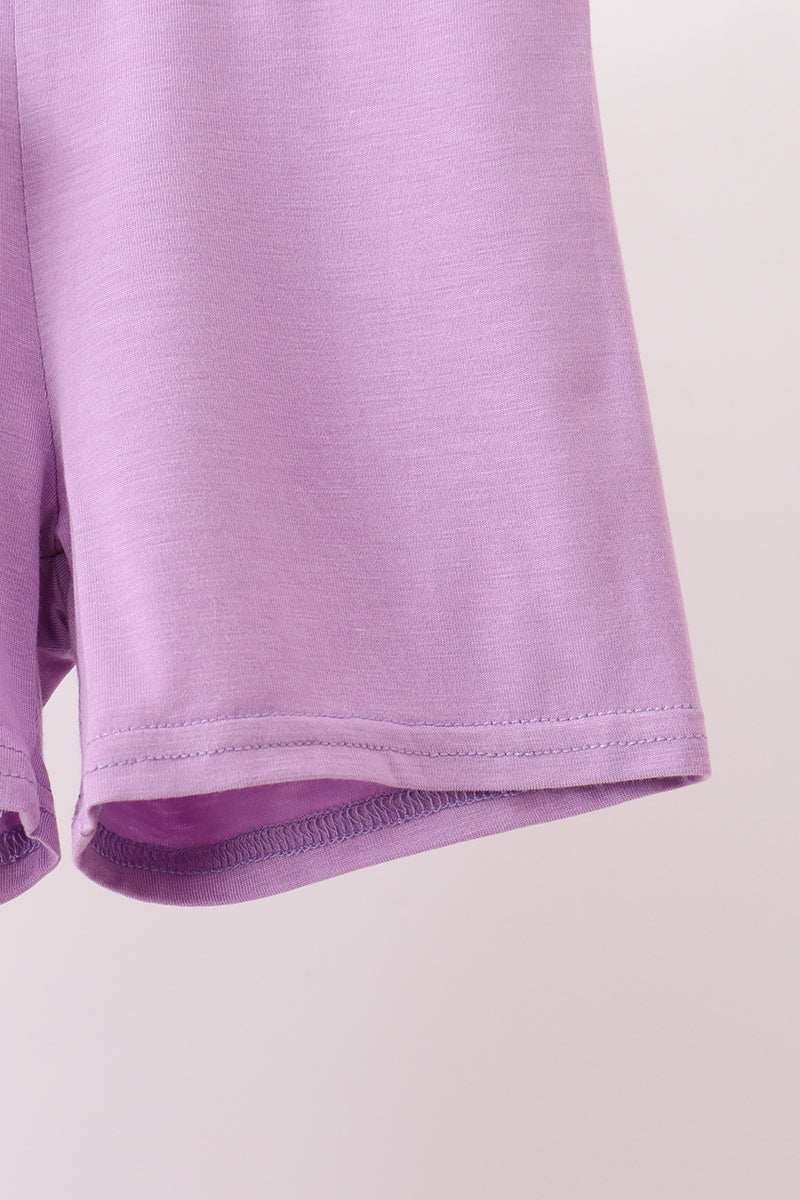 Purple witch bamboo shorts set