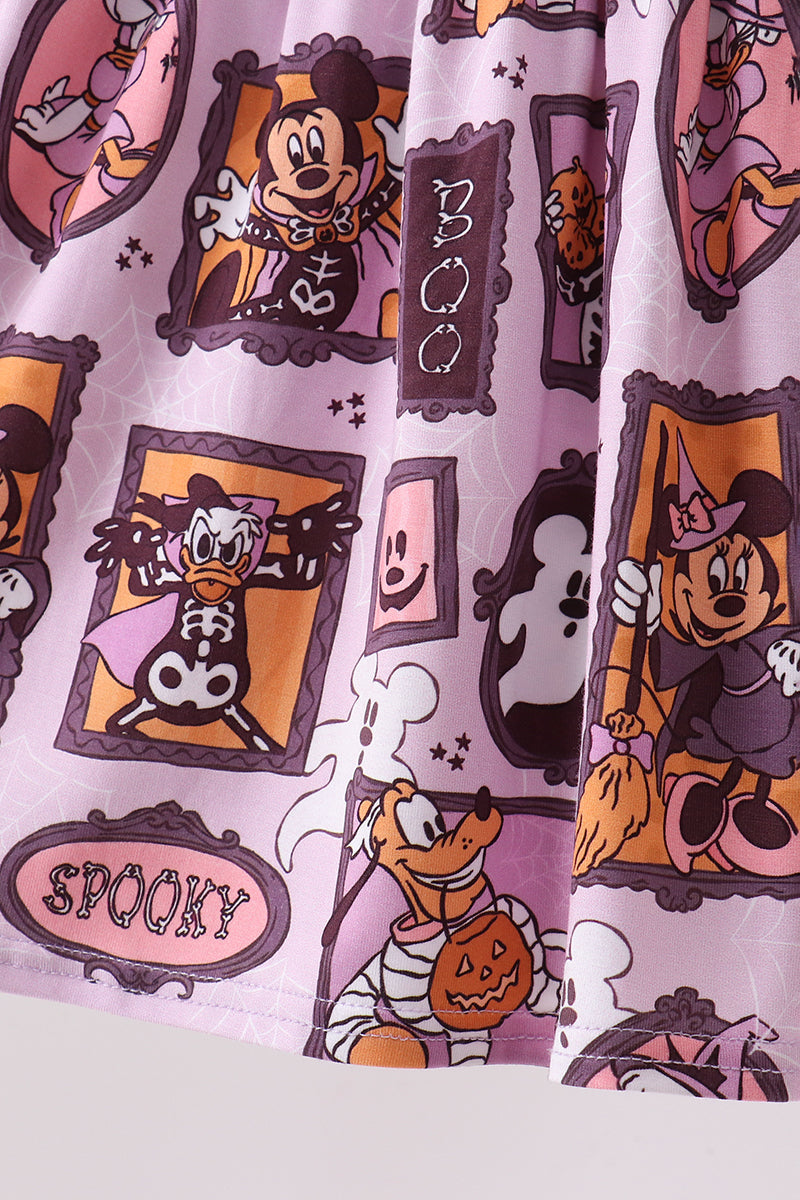 Purple witch bamboo shorts set