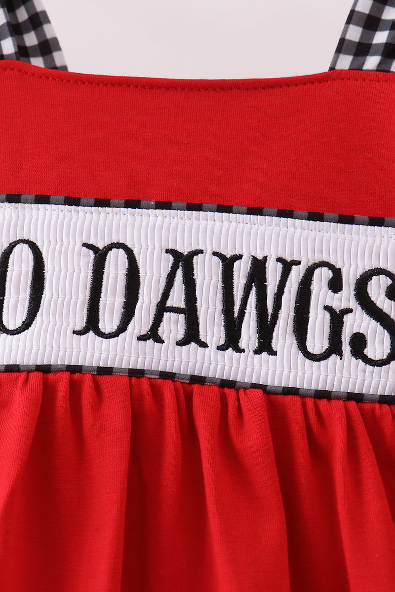 Red Georgia Smocked Dress