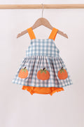 Orange Pumpkin Applique Bubble