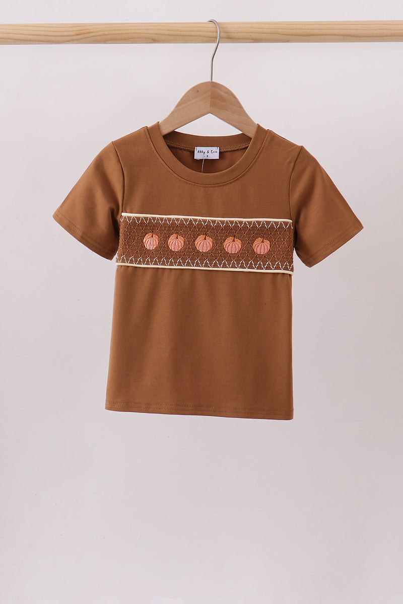 Brown Pumpkin Smocked Top