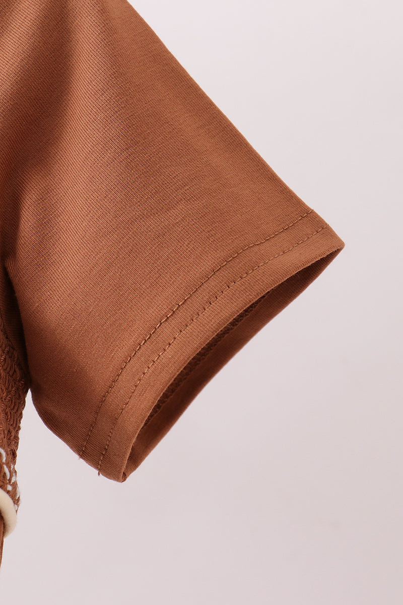 Brown Pumpkin Smocked Top