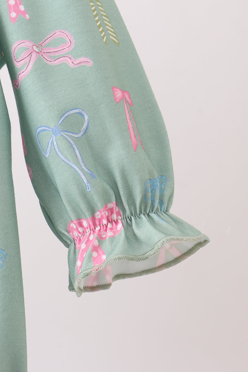 Sage Bow Ruffle Bubble