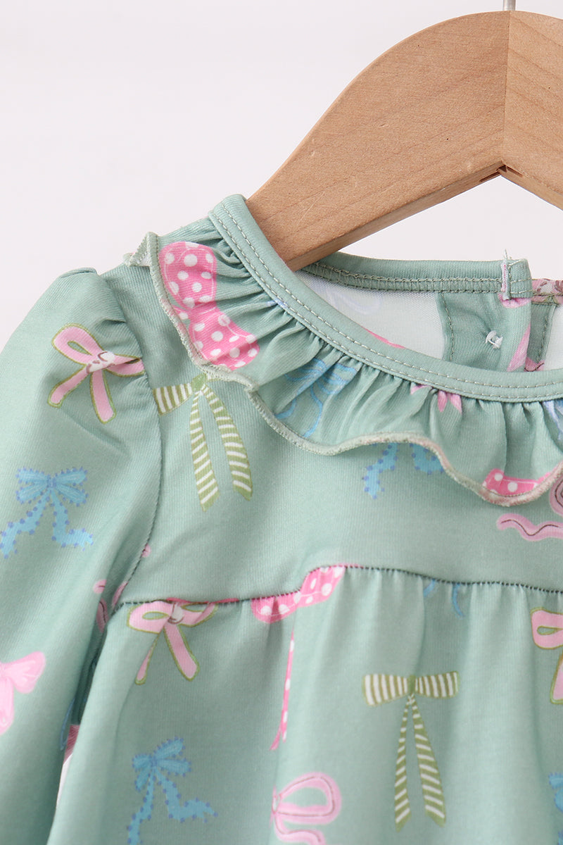 Sage Bow Ruffle Bubble