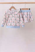 Blue Bow Lace Skorts Set