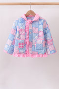 Pink Patchwork Ruffle Jacket