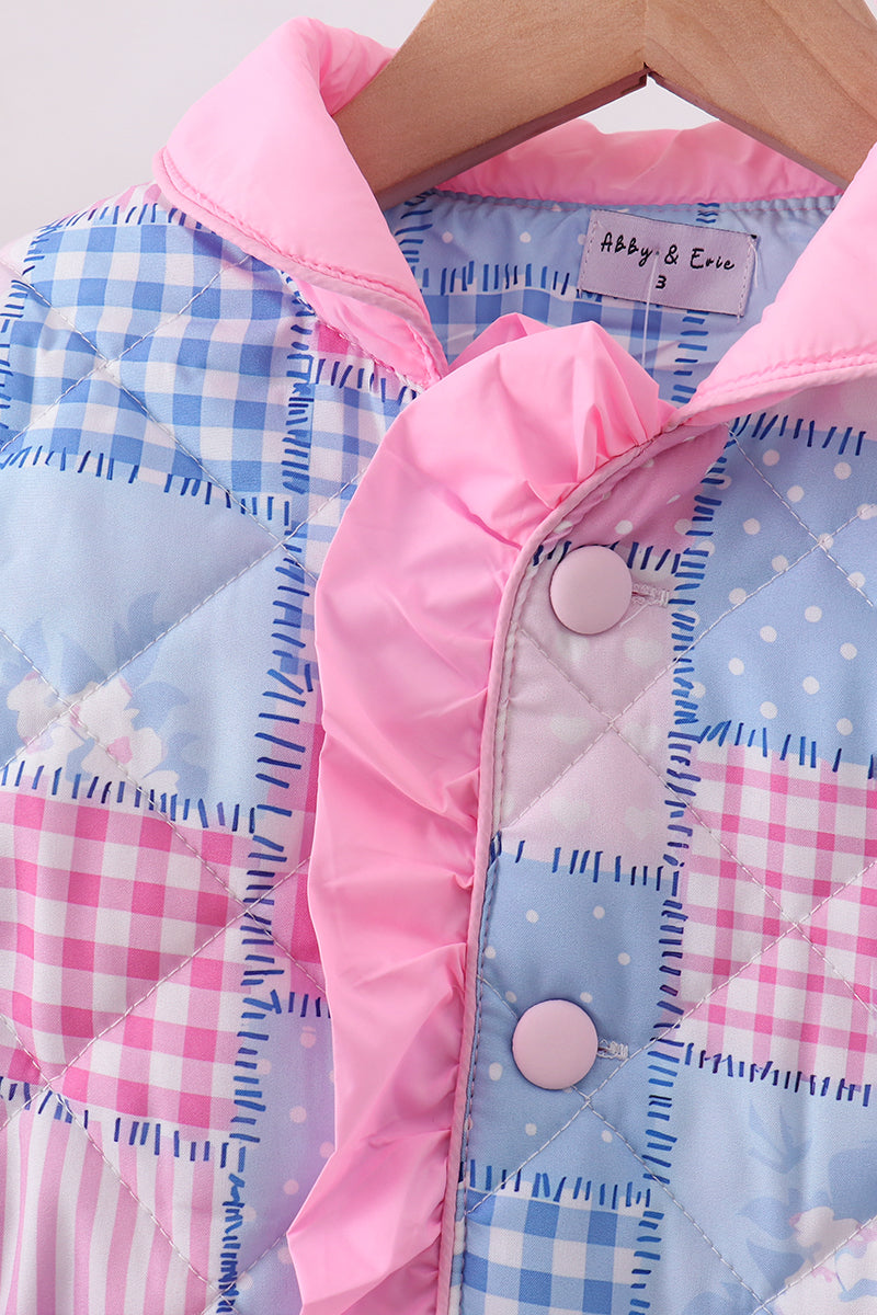 Pink Patchwork Ruffle Jacket