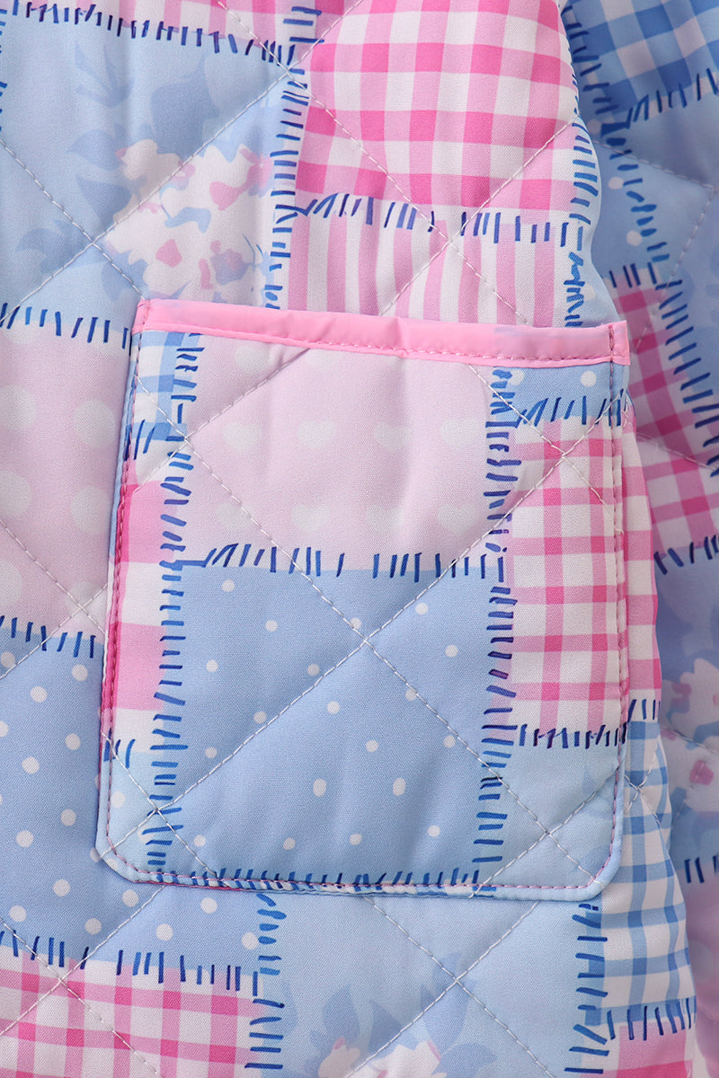 Pink Patchwork Ruffle Jacket