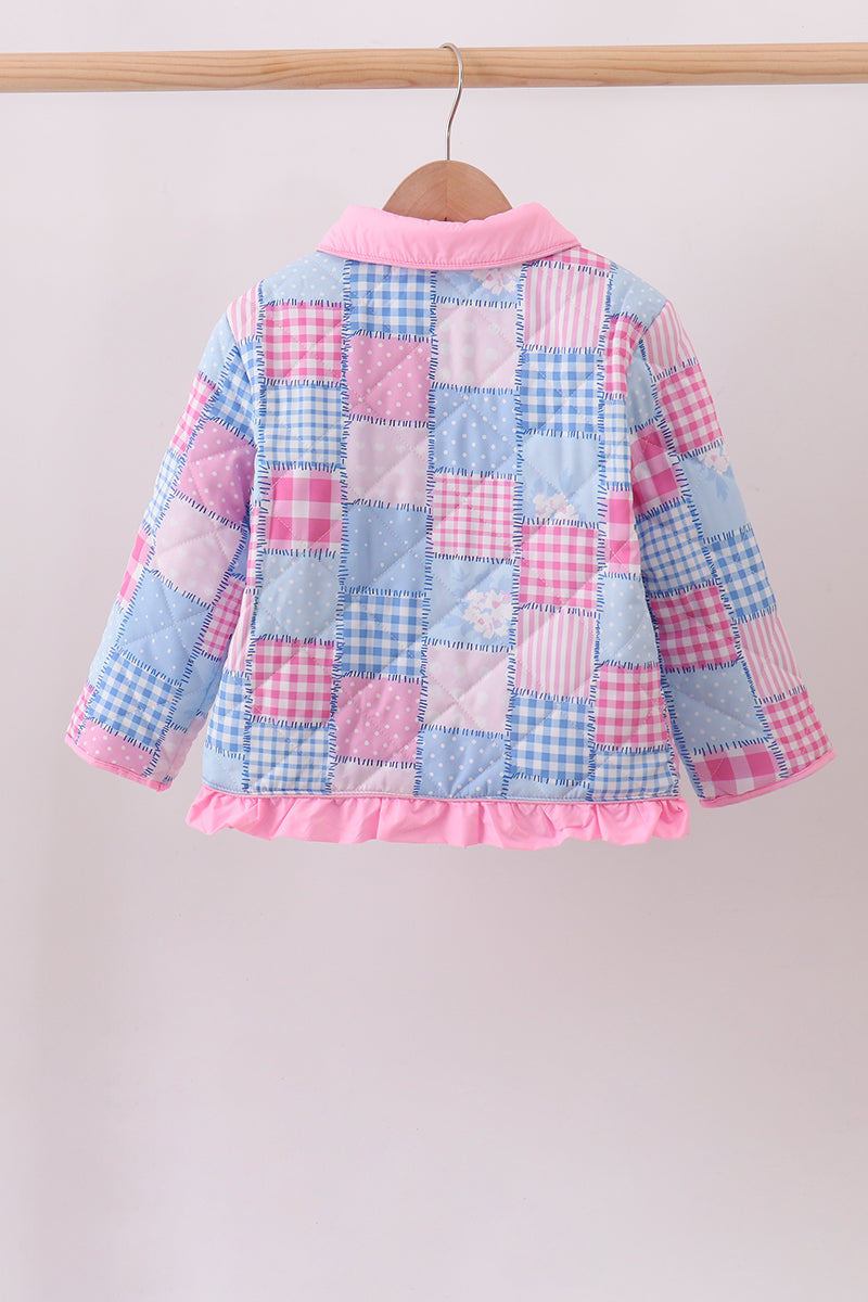 Pink Patchwork Ruffle Jacket