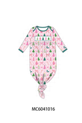 Pink Christmas Tree Embroidery Gown