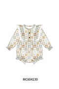 Khaki farm checkered ruffle bubble