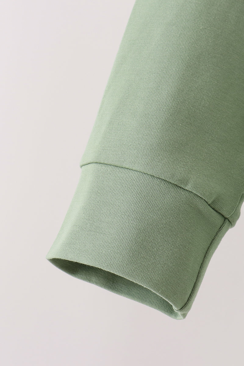 Green farm embroidery pants set