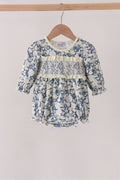 Vintage Floral Smocked Ruffle Bubble