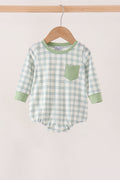 Sage plaid pocket bubble
